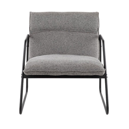LumiSource Casper Arm Chair | Industrial Black Steel and Grey Noise Fabric | Living Room & Home Office Seating | Model CHR-CASPERARMBKNGY