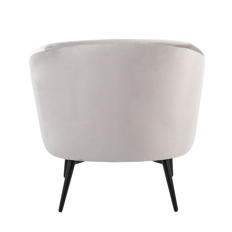 LumiSource Claire Accent Chair | Black Steel, Silver Velvet, Gold Accents | Contemporary Living Room Seating | 28 x 28 x 28 in | Model CHR-CLAIREBKVSV