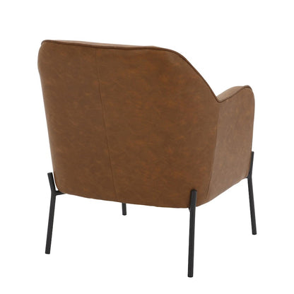 LumiSource Daniella Accent Chair | Black Metal and Camel PU Leather | Contemporary Living Room Seating | 26 x 29 x 32 in | Model CHR-DANIELLABKPUCAM