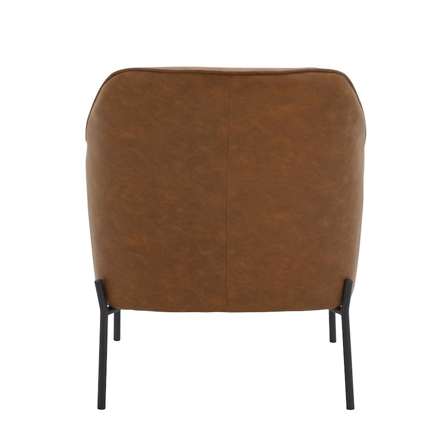 LumiSource Daniella Accent Chair | Black Metal and Camel PU Leather | Contemporary Living Room Seating | 26 x 29 x 32 in | Model CHR-DANIELLABKPUCAM