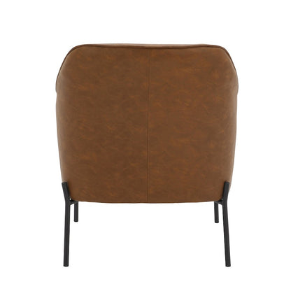 LumiSource Daniella Accent Chair | Black Metal and Camel PU Leather | Contemporary Living Room Seating | 26 x 29 x 32 in | Model CHR-DANIELLABKPUCAM