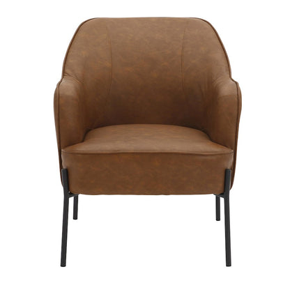 LumiSource Daniella Accent Chair | Black Metal and Camel PU Leather | Contemporary Living Room Seating | 26 x 29 x 32 in | Model CHR-DANIELLABKPUCAM