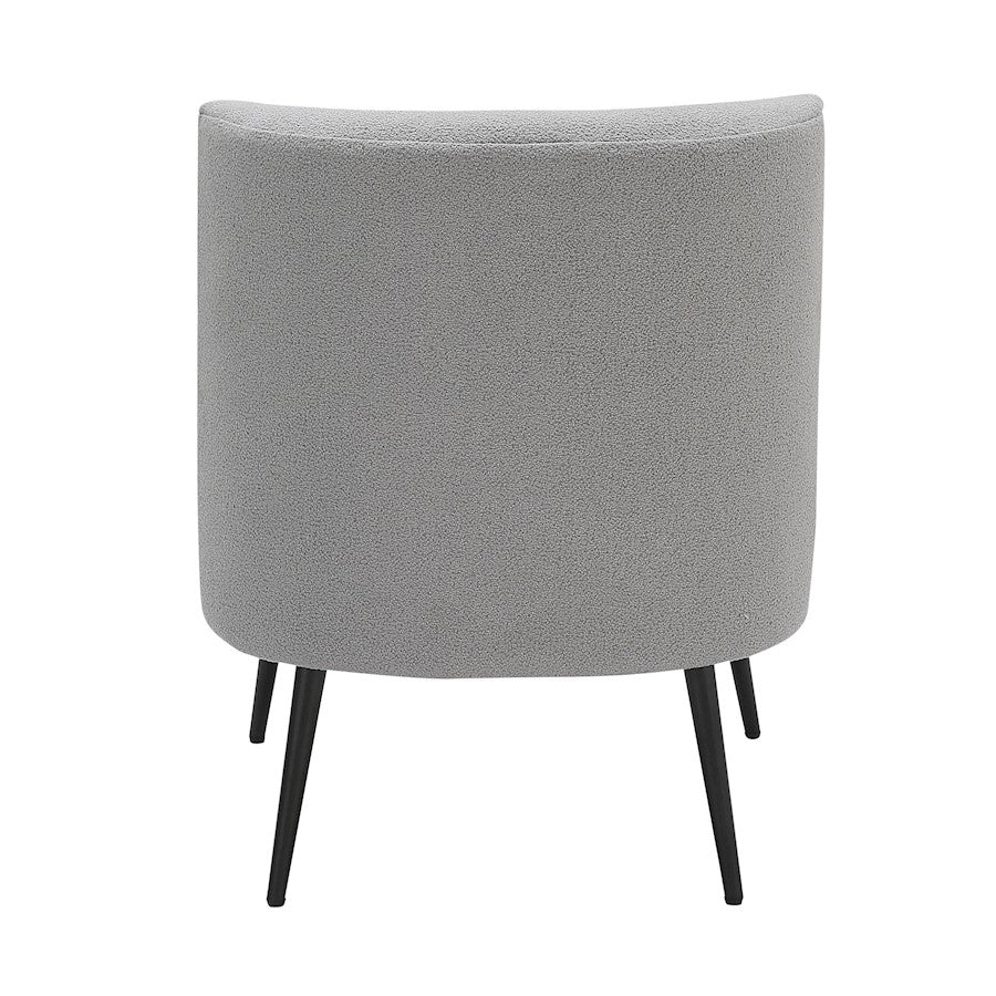 LumiSource Luna Fran Slipper Chair | Black Metal and Light Grey Sherpa Fabric | Living Room & Bedroom Accent Seating | Model CHR-FRANSLPBKLGY
