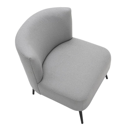 LumiSource Luna Fran Slipper Chair | Black Metal and Light Grey Sherpa Fabric | Living Room & Bedroom Accent Seating | Model CHR-FRANSLPBKLGY