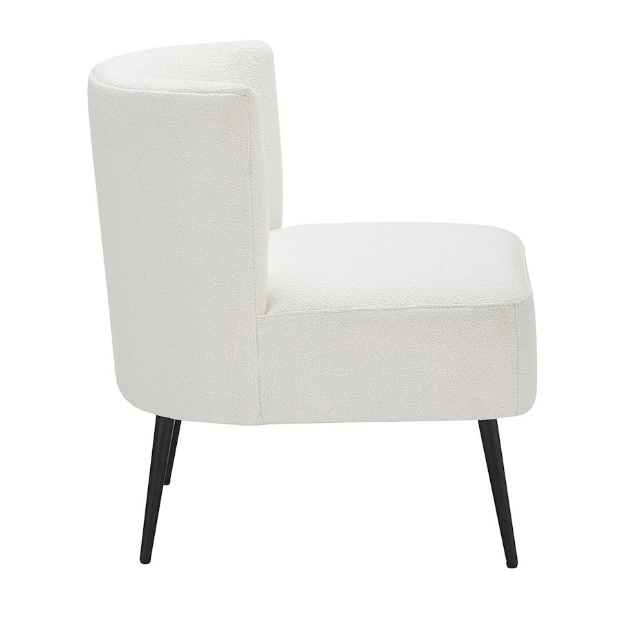 LumiSource Luna Fran Slipper Chair | Black Metal and White Sherpa Fabric | Living Room & Bedroom Accent Seating | Model CHR-FRANSLPBKW