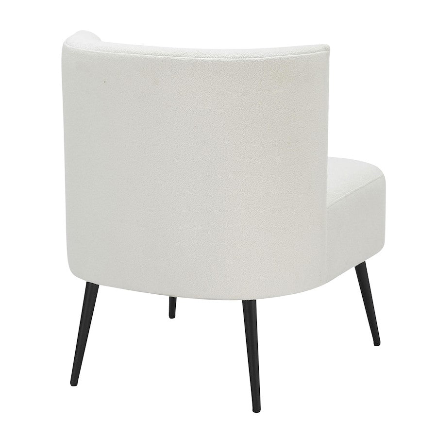 LumiSource Luna Fran Slipper Chair | Black Metal and White Sherpa Fabric | Living Room & Bedroom Accent Seating | Model CHR-FRANSLPBKW