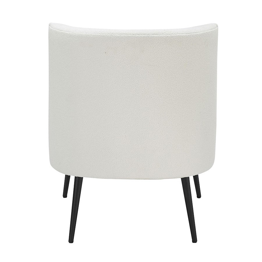 LumiSource Luna Fran Slipper Chair | Black Metal and White Sherpa Fabric | Living Room & Bedroom Accent Seating | Model CHR-FRANSLPBKW