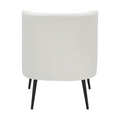 LumiSource Luna Fran Slipper Chair | Black Metal and White Sherpa Fabric | Living Room & Bedroom Accent Seating | Model CHR-FRANSLPBKW