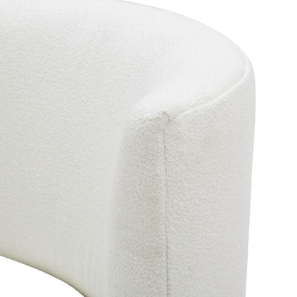 LumiSource Luna Fran Slipper Chair | Black Metal and White Sherpa Fabric | Living Room & Bedroom Accent Seating | Model CHR-FRANSLPBKW