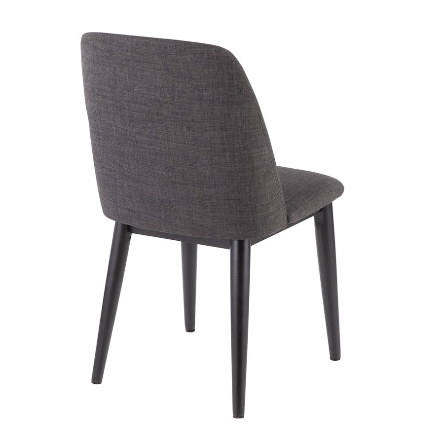 LumiSource Tintori Dining Chair Set of 2 | Charcoal Woven Fabric and Black Wood | Kitchen & Dining Room Seating | Model CHR-TNTCHAR-B2