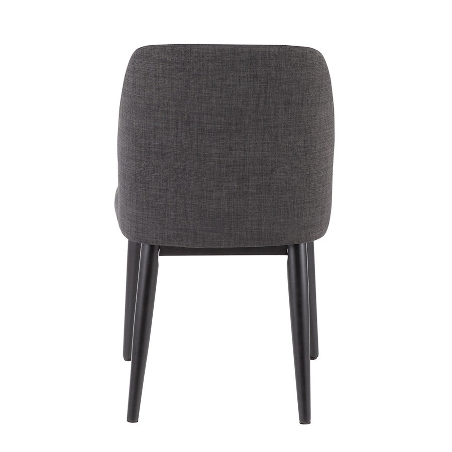 LumiSource Tintori Dining Chair Set of 2 | Charcoal Woven Fabric and Black Wood | Kitchen & Dining Room Seating | Model CHR-TNTCHAR-B2