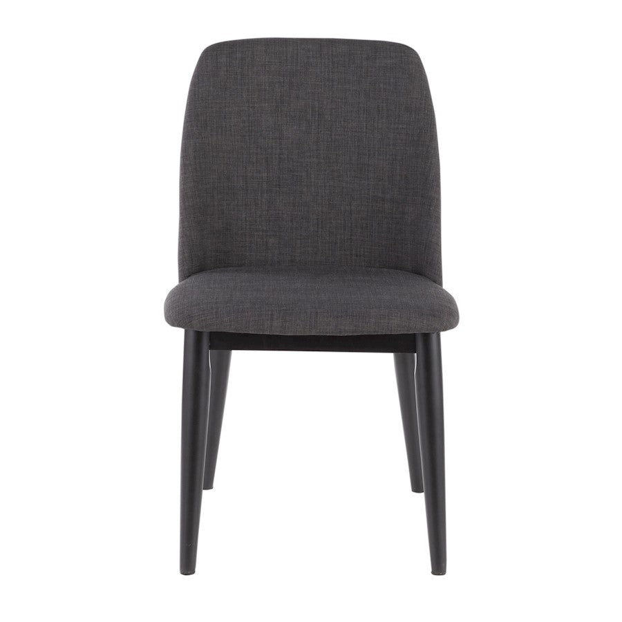 LumiSource Tintori Dining Chair Set of 2 | Charcoal Woven Fabric and Black Wood | Kitchen & Dining Room Seating | Model CHR-TNTCHAR-B2