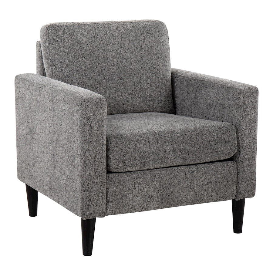 LumiSource Wendy Accent Chair | Contemporary Black Wood and Grey Fabric | Living Room & Bedroom | 29.5 x 31 x 33 in | Model CHR-WENDYACBKGY