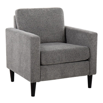 LumiSource Wendy Accent Chair | Contemporary Black Wood and Grey Fabric | Living Room & Bedroom | 29.5 x 31 x 33 in | Model CHR-WENDYACBKGY