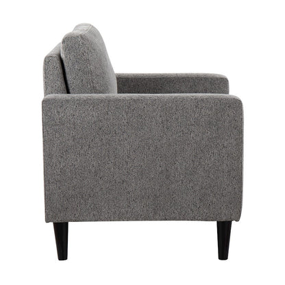 LumiSource Wendy Accent Chair | Contemporary Black Wood and Grey Fabric | Living Room & Bedroom | 29.5 x 31 x 33 in | Model CHR-WENDYACBKGY