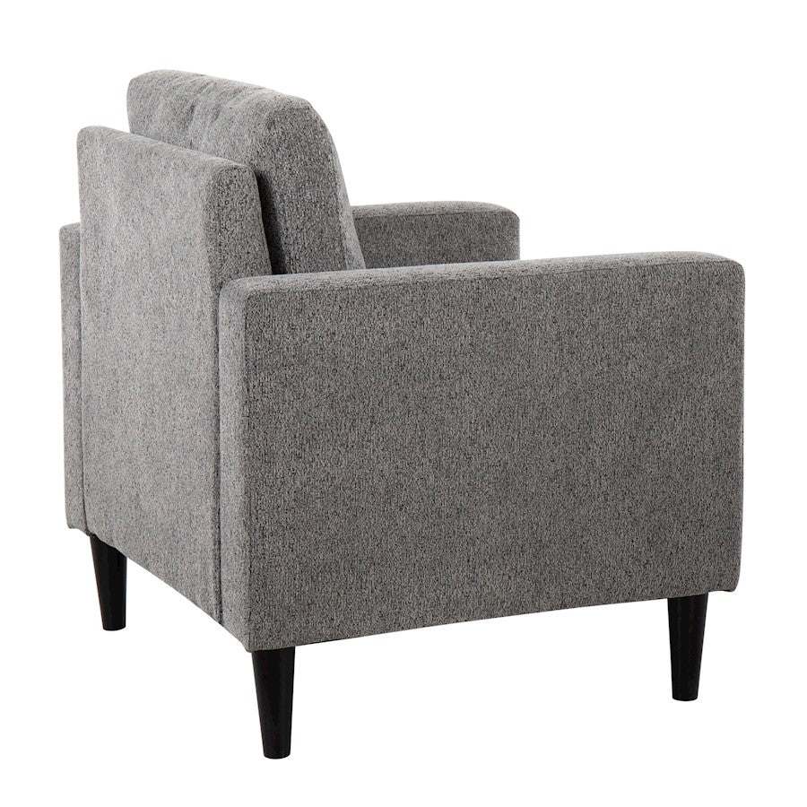 LumiSource Wendy Accent Chair | Contemporary Black Wood and Grey Fabric | Living Room & Bedroom | 29.5 x 31 x 33 in | Model CHR-WENDYACBKGY