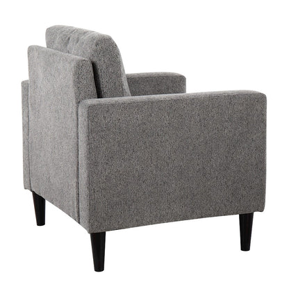 LumiSource Wendy Accent Chair | Contemporary Black Wood and Grey Fabric | Living Room & Bedroom | 29.5 x 31 x 33 in | Model CHR-WENDYACBKGY