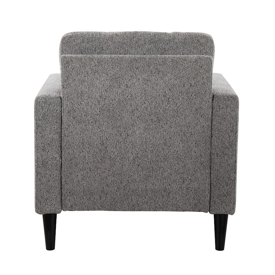 LumiSource Wendy Accent Chair | Contemporary Black Wood and Grey Fabric | Living Room & Bedroom | 29.5 x 31 x 33 in | Model CHR-WENDYACBKGY
