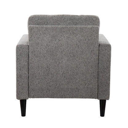 LumiSource Wendy Accent Chair | Contemporary Black Wood and Grey Fabric | Living Room & Bedroom | 29.5 x 31 x 33 in | Model CHR-WENDYACBKGY