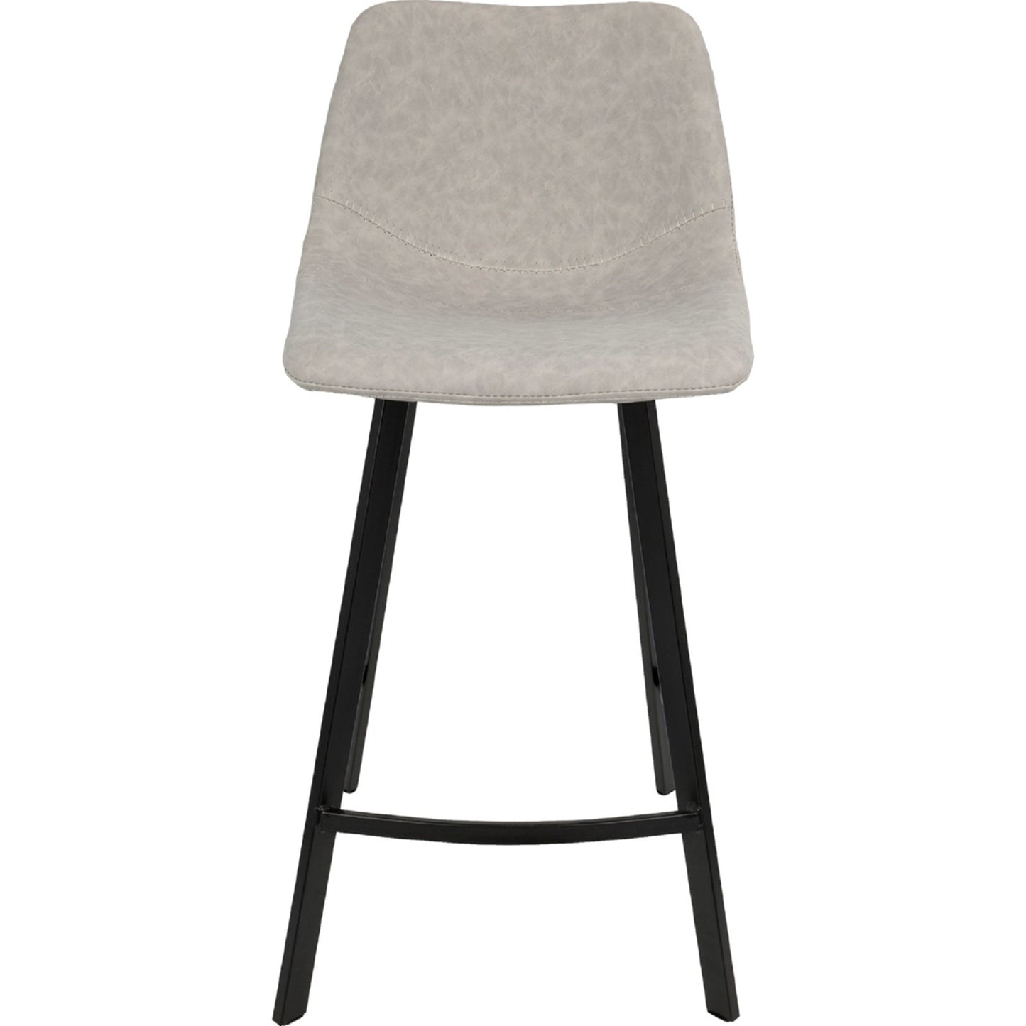 LumiSource Outlaw Counter Stool Set of 2 | Industrial Grey PU Leather and Black Metal | Kitchen & Bar Seating | Model CS-OUTLWBK-GY2