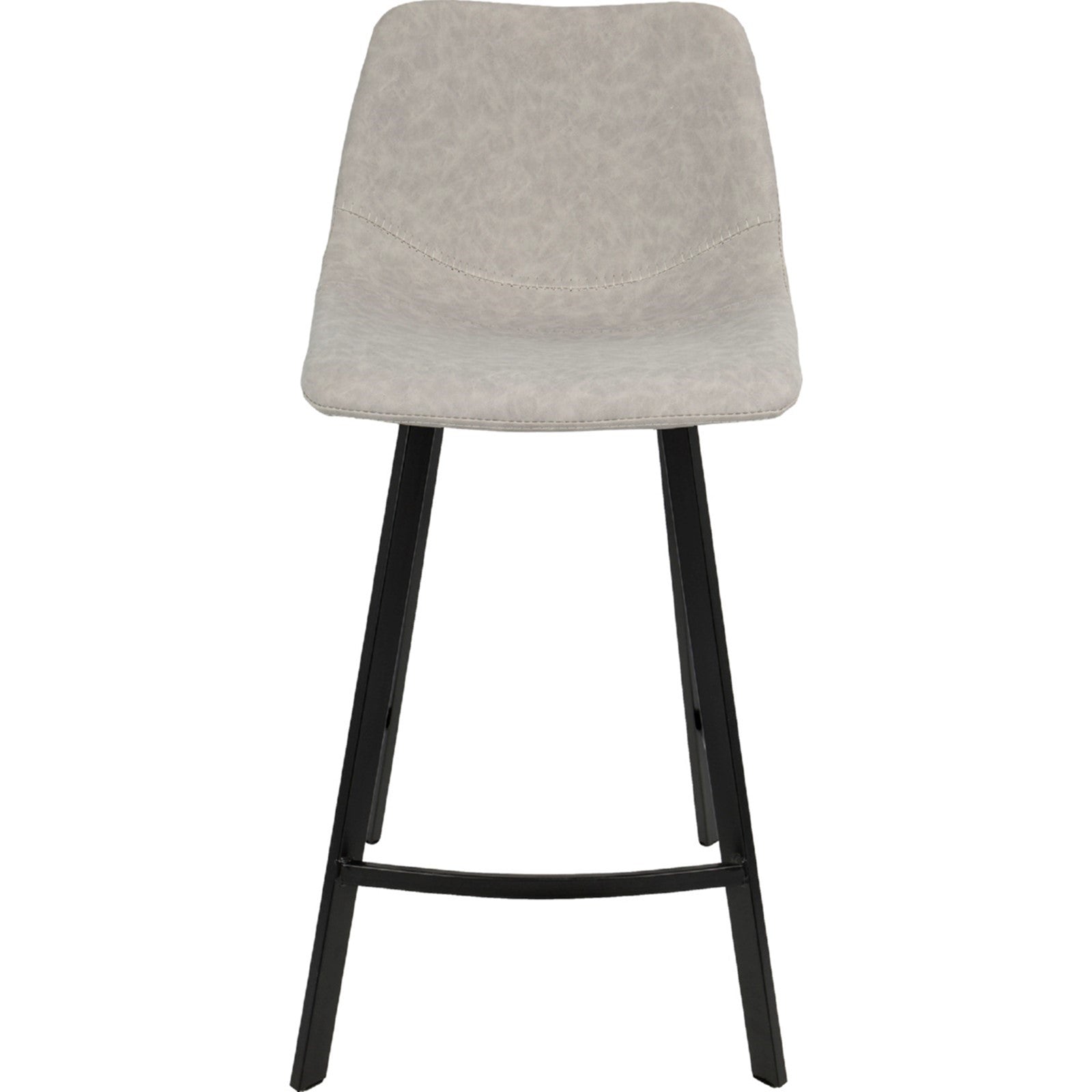 LumiSource Outlaw Counter Stool Set of 2 | Industrial Grey PU Leather and Black Metal | Kitchen & Bar Seating | Model CS-OUTLWBK-GY2