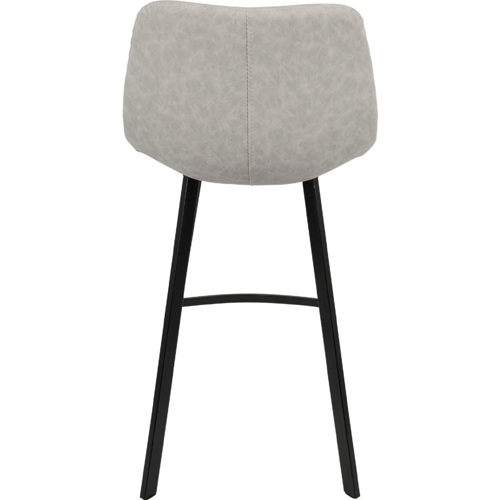 LumiSource Outlaw Counter Stool Set of 2 | Industrial Grey PU Leather and Black Metal | Kitchen & Bar Seating | Model CS-OUTLWBK-GY2