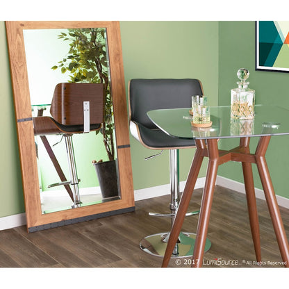 LumiSource Clara Square Counter Table | Mid-Century Walnut Metal and Clear Glass | Kitchen & Dining Room Table | Model CT-CLR3030WLGL