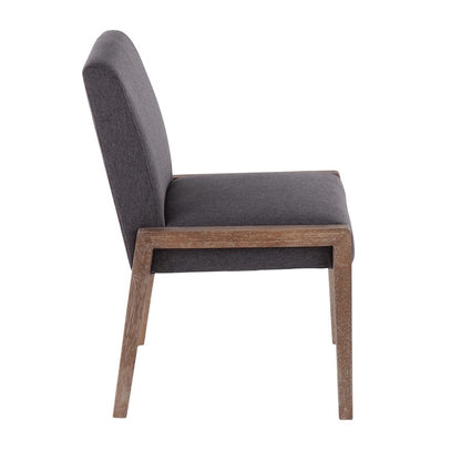 LumiSource Carmen Chair Set of 2 | White Washed Wood & Grey Fabric | Dining Room & Living Room Accent | 23.25 x 21.5 x 32.5 in | Model DC-CARMENWWGY2