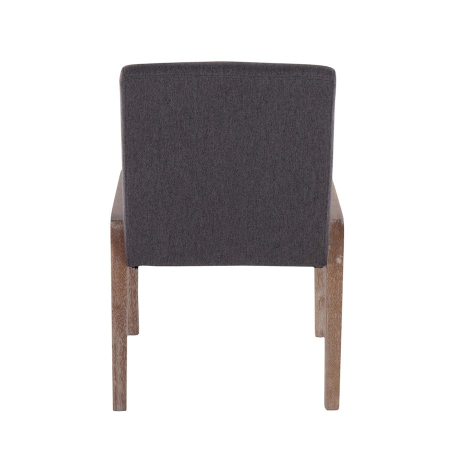 LumiSource Carmen Chair Set of 2 | White Washed Wood & Grey Fabric | Dining Room & Living Room Accent | 23.25 x 21.5 x 32.5 in | Model DC-CARMENWWGY2