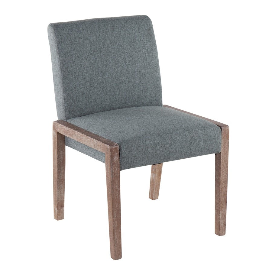 LumiSource Carmen Chair Set of 2 | White Washed Wood & Teal Fabric | Dining Room & Living Room Accent | 23.25 x 21.5 x 32.5 in | Model DC-CARMENWWTL2