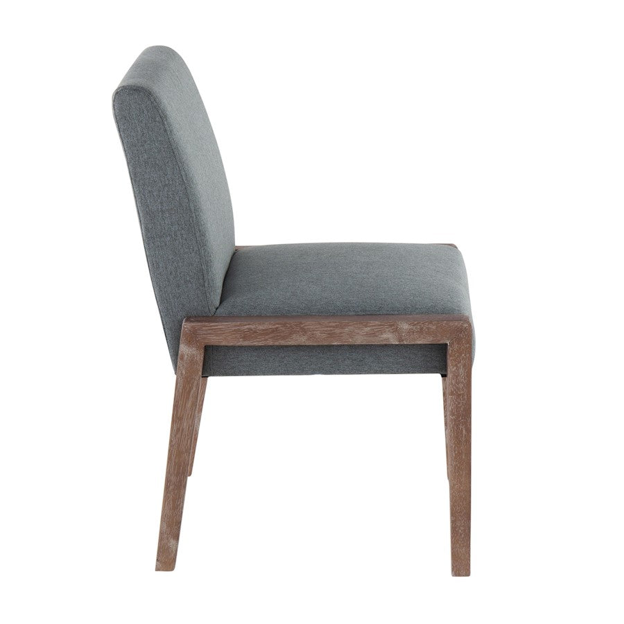 LumiSource Carmen Chair Set of 2 | White Washed Wood & Teal Fabric | Dining Room & Living Room Accent | 23.25 x 21.5 x 32.5 in | Model DC-CARMENWWTL2