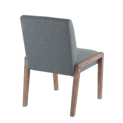 LumiSource Carmen Chair Set of 2 | White Washed Wood & Teal Fabric | Dining Room & Living Room Accent | 23.25 x 21.5 x 32.5 in | Model DC-CARMENWWTL2