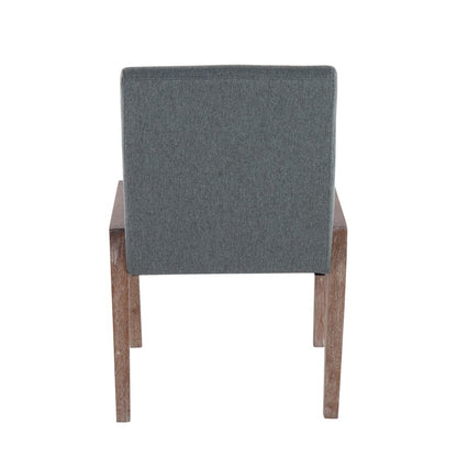 LumiSource Carmen Chair Set of 2 | White Washed Wood & Teal Fabric | Dining Room & Living Room Accent | 23.25 x 21.5 x 32.5 in | Model DC-CARMENWWTL2