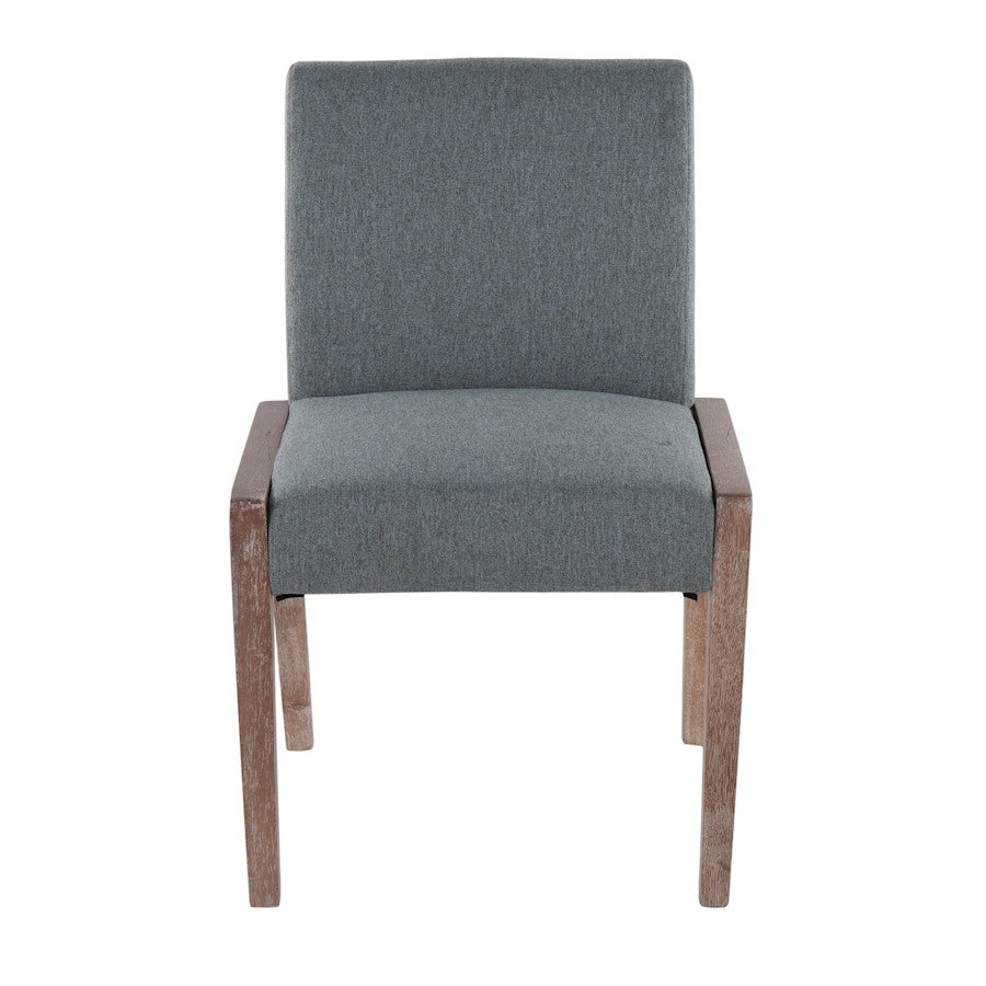 LumiSource Carmen Chair Set of 2 | White Washed Wood & Teal Fabric | Dining Room & Living Room Accent | 23.25 x 21.5 x 32.5 in | Model DC-CARMENWWTL2
