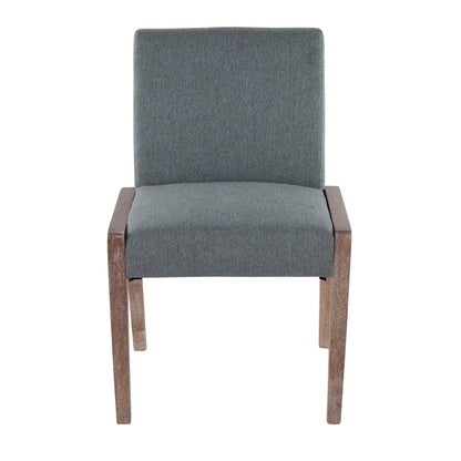 LumiSource Carmen Chair Set of 2 | White Washed Wood & Teal Fabric | Dining Room & Living Room Accent | 23.25 x 21.5 x 32.5 in | Model DC-CARMENWWTL2