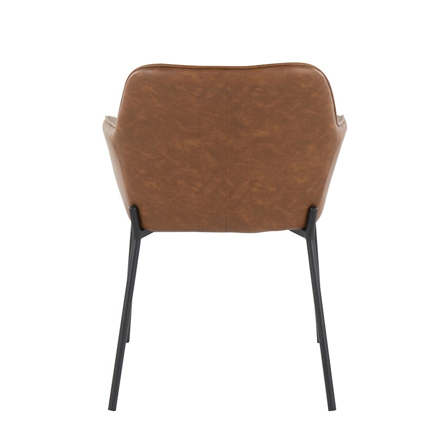 LumiSource Daniella Dining Chair Set of 2 | Contemporary Black Steel and Camel PU | Dining Room & Living Room Seating | Model DC-DNLA2BKCAM2