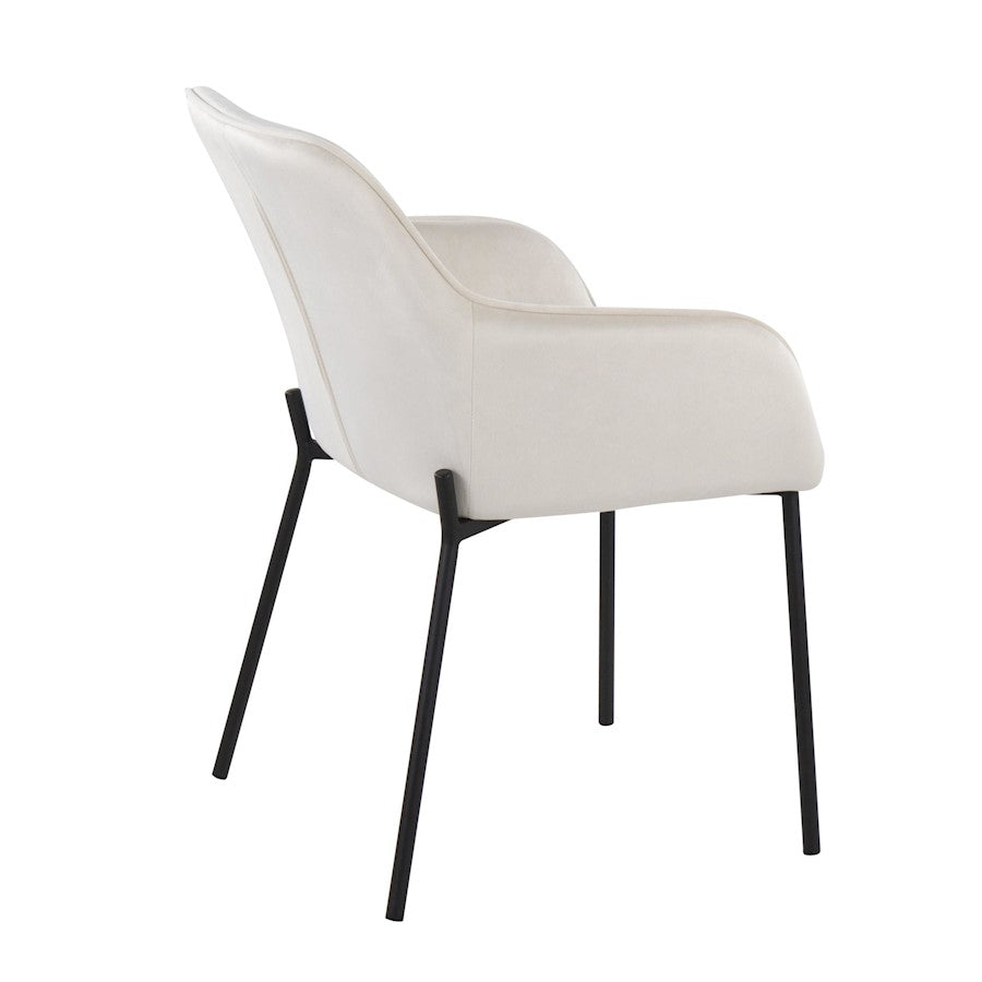 LumiSource Daniella Dining Chair Set of 2 | Contemporary Black Steel and Cream Velvet | Dining Room & Living Room Seating | Model DC-DNLA2BKVCR2