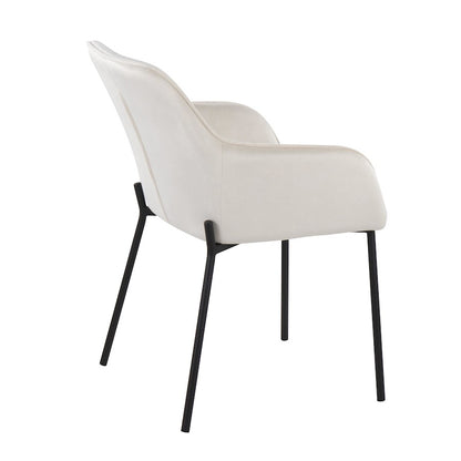 LumiSource Daniella Dining Chair Set of 2 | Contemporary Black Steel and Cream Velvet | Dining Room & Living Room Seating | Model DC-DNLA2BKVCR2