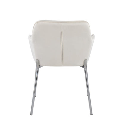 LumiSource Daniella Dining Chair Set of 2 | Chrome Steel & Cream Velvet | Dining Room & Kitchen Seating | 24 x 23 x 32 in | Model DC-DNLA2CHRMVCR2