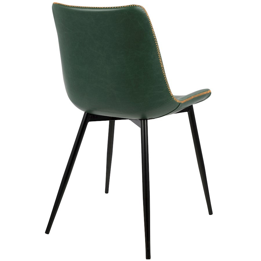 LumiSource Durango Dining Chair Set of 2 | Black Metal & Green PU Leather | Industrial Dining Room & Kitchen Seating | Model DC-DRNGBK-GN2