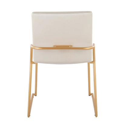 LumiSource Dutchess 22.5in Dining Chair Set of 2 | Glam Cream Velvet & Gold Steel | Dining Room & Kitchen Seating | Model DC-DUTCHESSAUVCR2