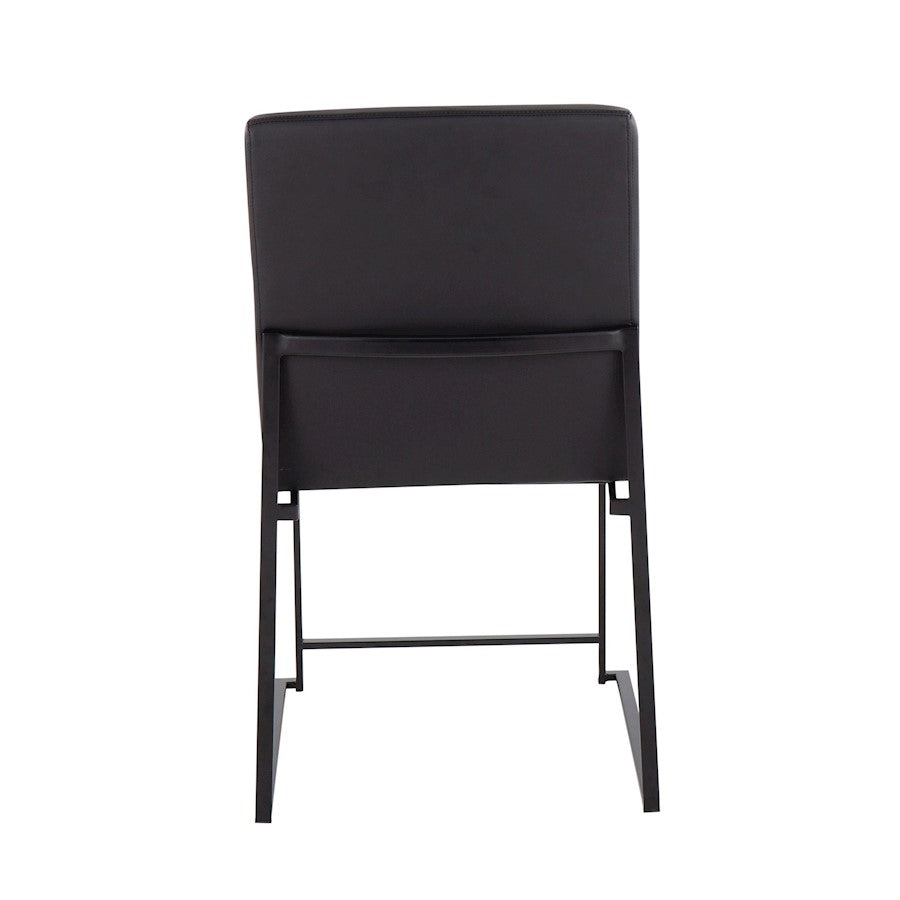 LumiSource Fuji High Back Dining Chair Set of 2 | Black Steel & Black PU | Dining Room & Office Seating | 18 x 22 x 34 in | Model DC-HBFUJIBKBK2