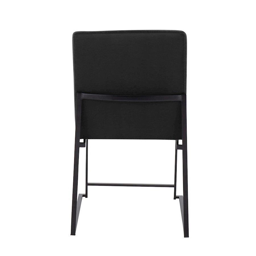 LumiSource Fuji High Back Dining Chair Set of 2 | Black Velvet and Black Steel Frame | Dining Room & Home Office Seating | Model DC-HBFUJIBKVBK2