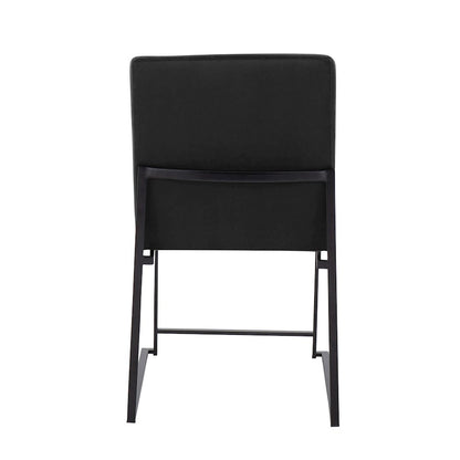 LumiSource Fuji High Back Dining Chair Set of 2 | Black Velvet and Black Steel Frame | Dining Room & Home Office Seating | Model DC-HBFUJIBKVBK2