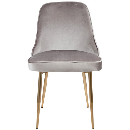 LumiSource Marcel Dining Chair Set of 2 | Glam Gold Metal & Silver Velvet | Dining Room & Living Room Seating | 24x20x34 in | Model DC-MARCLAU-SV2