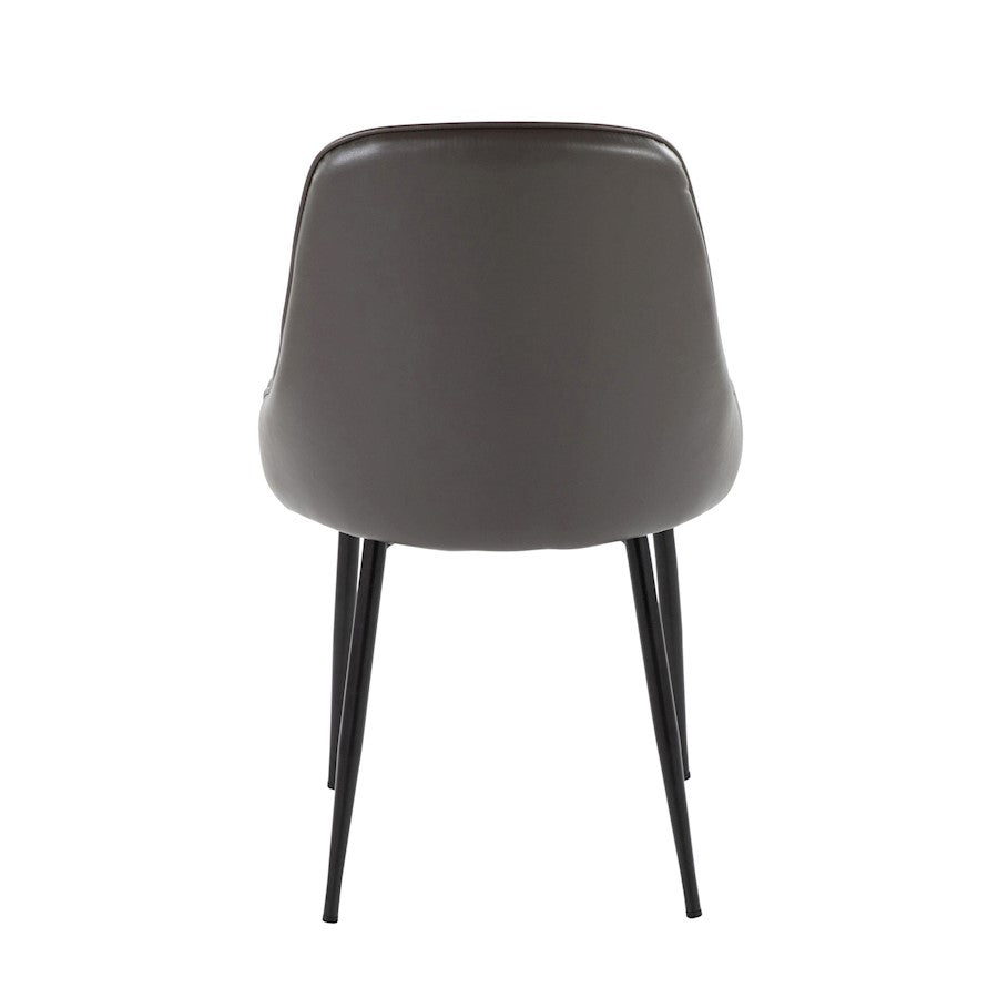 LumiSource Marcel Dining Chair Set of 2 | Contemporary Black Metal & Grey PU | Dining Room & Kitchen Seating | Model DC-MARCLBKPUGY2