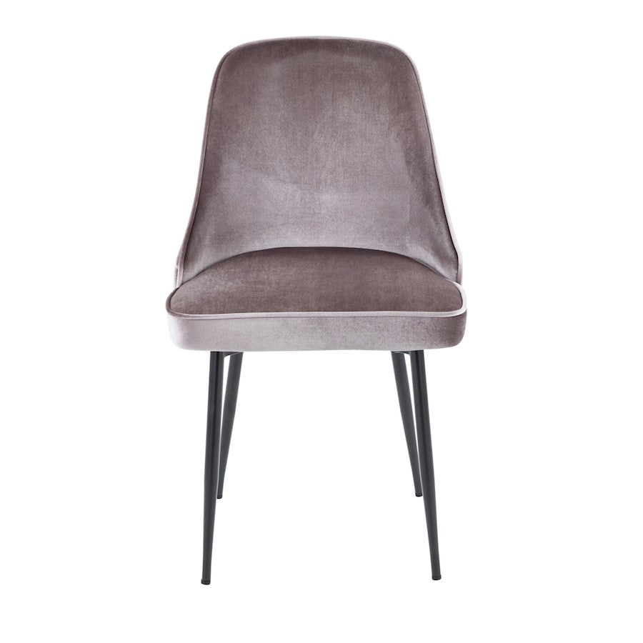 LumiSource Marcel Dining Chair Set of 2 | Contemporary Black Metal & Silver Velvet | Dining Room & Living Room Seating | Model DC-MARCLBKSV2