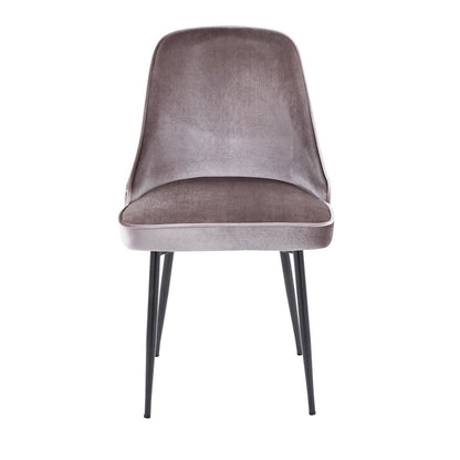 LumiSource Marcel Dining Chair Set of 2 | Contemporary Black Metal & Silver Velvet | Dining Room & Living Room Seating | Model DC-MARCLBKSV2