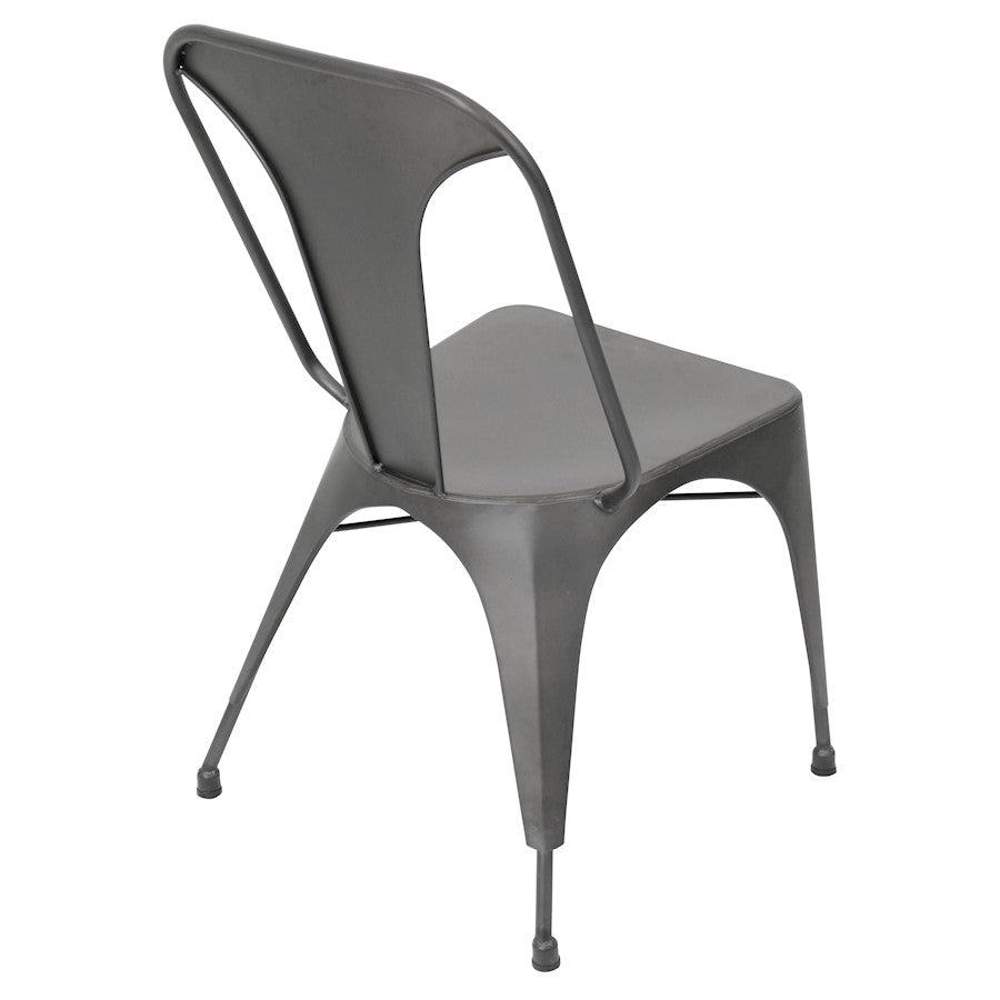 LumiSource Austin Dining Chair (Set of 2) | Industrial Matte Grey Metal | Kitchen & Dining Room Seating | 20.5 x 19.75 x 32.75 in | Model DC-TW-AUGY2