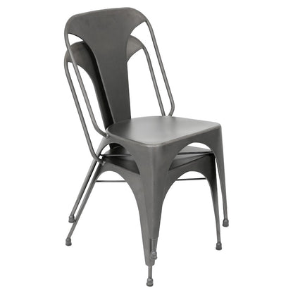LumiSource Austin Dining Chair (Set of 2) | Industrial Matte Grey Metal | Kitchen & Dining Room Seating | 20.5 x 19.75 x 32.75 in | Model DC-TW-AUGY2